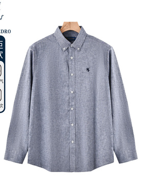 保罗彼得春秋新款男士时尚衬衫商务休闲长袖衬衣纯色CIDA58960