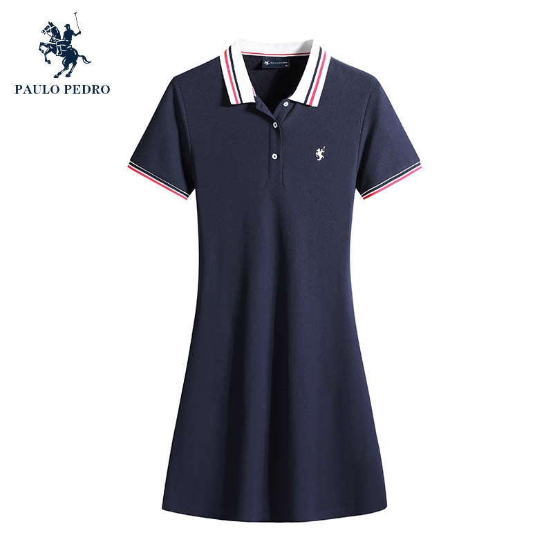 tr31014保罗2023夏季新款翻领连衣裙显瘦修身a字裙子polo裙子