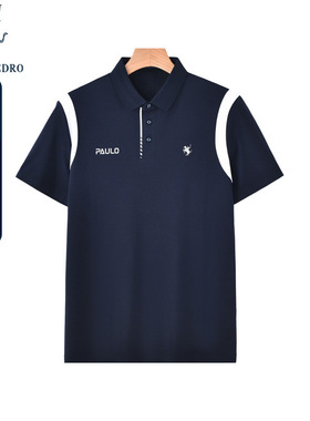 保罗彼得夏季新款男士商务休闲短袖POLO衫T恤上衣时尚TGDB41360