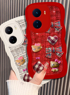 蛇年新年本命年红色学院风适用iQOOZ7手机壳新款Y77e毛绒y76s冬天S19女款S17高级感Z5结婚3布艺Z3喜庆S5