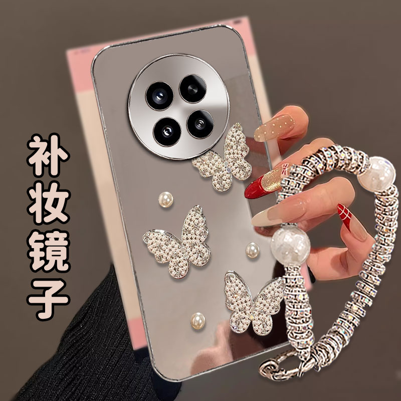 直边镜面补妆镜适用小米15手机壳新品10保护套k50外壳K70/2025年Note12全包14女款14简约12+防摔13C新款11