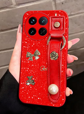 2026马年红色新款腕带适用vivoX90手机壳名媛6SE软5S新品7SE外壳S5高级感6带支架X90春节S6网红7过年X200s