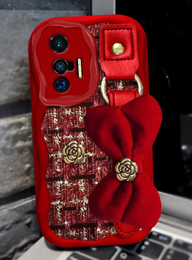 红色新年本命年针织小香风适用VIVOX70手机壳结婚z7保护套Y76S外壳12Pro蛇年S10E新品S9布艺S6过年X90/2025年