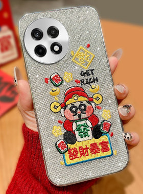 红色喜庆新年财神爷适用oneplus一加Ace5手机壳高级感Ace竞速版外壳Ace2Pro过年9rt结婚Ace2保护套AcePro春节