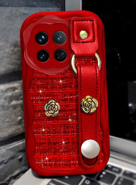 红色针织新年本命年适用vivoX90手机壳新款X90高级感Y35 5G/2025年X50冬天S16E女款9S过年S18全包7喜庆X200