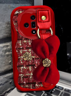 红色新年本命年针织小香风适用OPPOFindX7手机壳外壳7se春节7pro网红8喜庆A1活力版过年7布艺9+新品K12x结婚