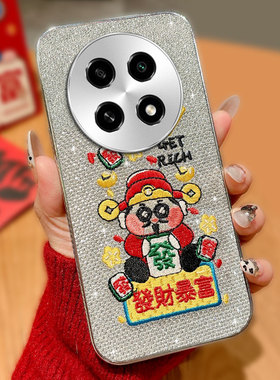 红色喜庆新年财神爷适用OPPOA2Pro手机壳外壳13/2025年K11x春节A3本命年K12x全包A2x保护套9+蛇年6过年K10x