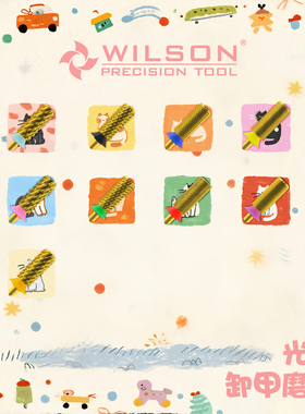WILSON惠而顺5.35mm直筒平头钨钢2XC-3XF小直径卸甲美甲打磨工具