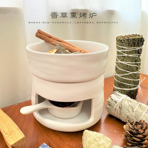 鼠尾草雪松香草熏烤炉