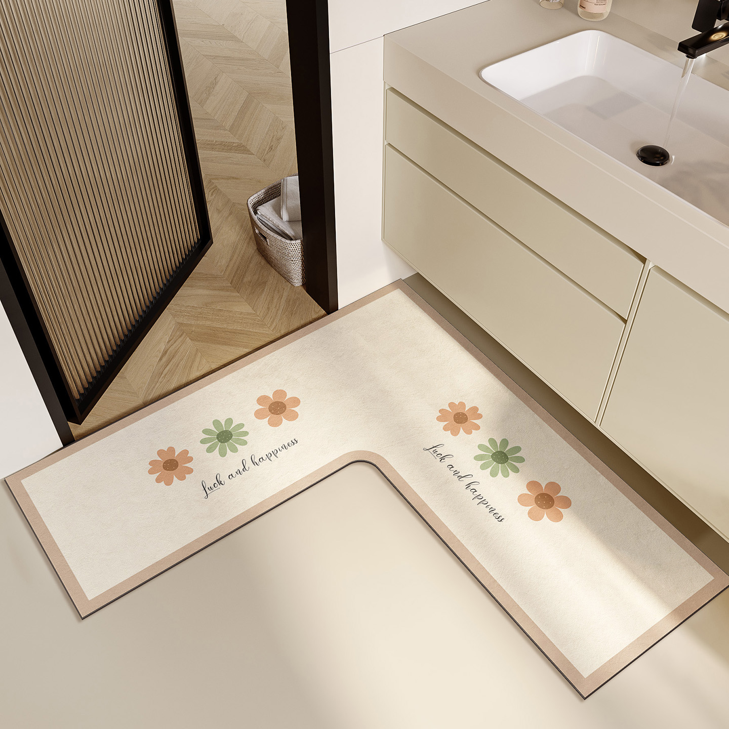 L型浴室地垫转角防滑吸水垫