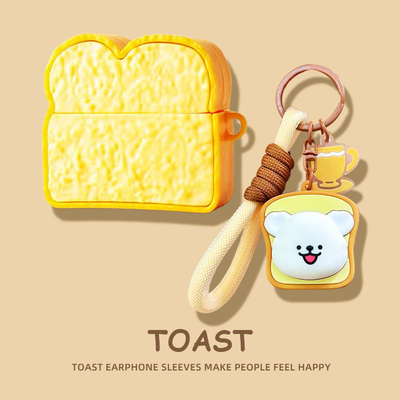 适用beatsstudiobuds保护套beats studio buds保护壳+卡通甜甜圈吐司Solo Buds套魔音降噪蓝牙耳机壳盒软硅胶