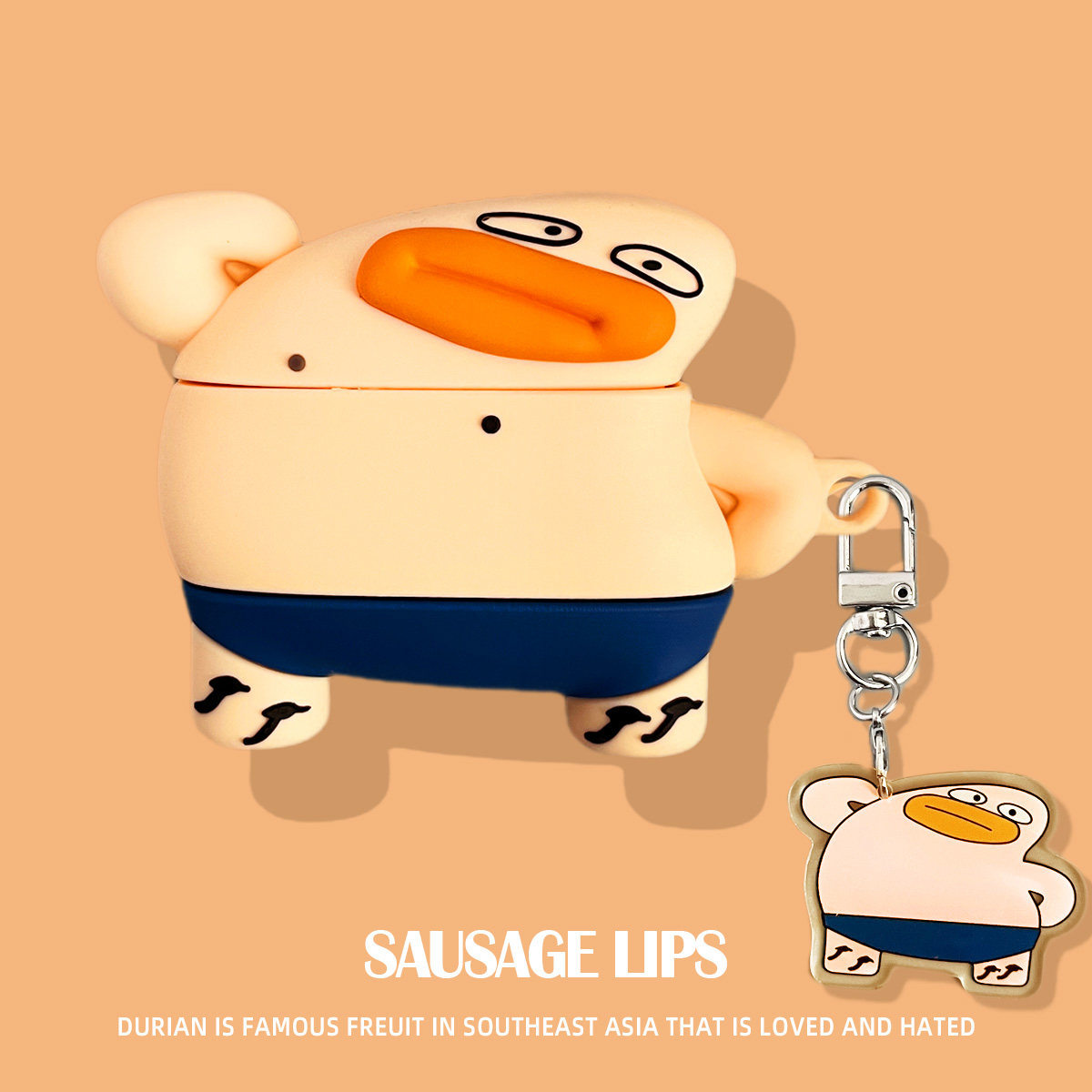 ins搞怪丑萌在逃疯子香肠嘴airpods4保护套airpod3适用苹果pro耳机壳二代无线蓝牙1第三代2代airpodpro四代盒