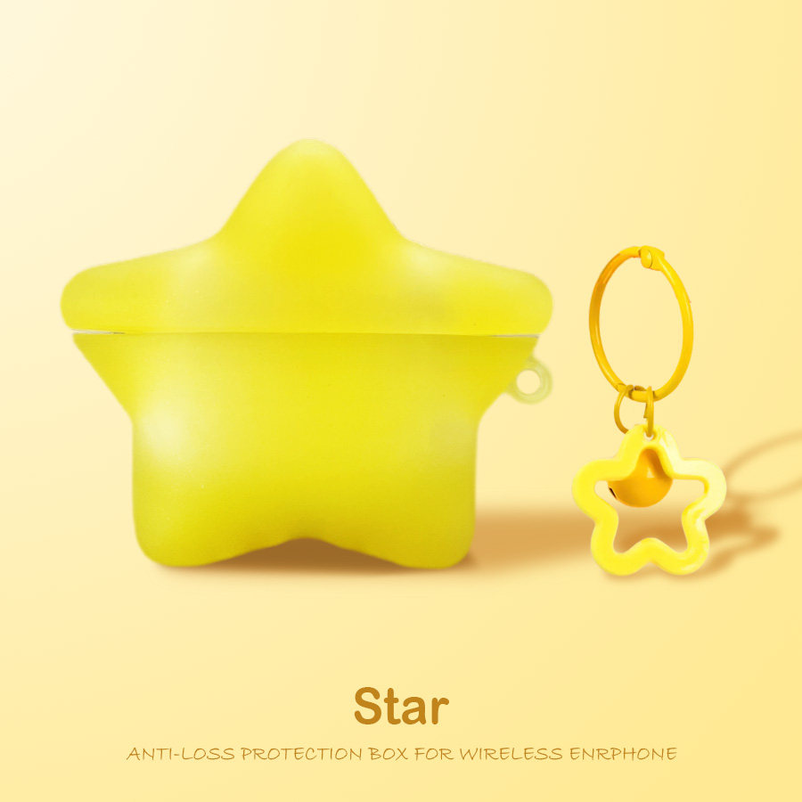 适用于airpodspro2保护套airpods4保护壳3苹果蓝牙耳机套盒荧光星星airports4四代airpod硅胶ipod软pro2二代