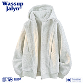 休闲外套廓形cleanfit情侣连帽衫 WASSUP JALYN夹克男女春秋季 卫衣