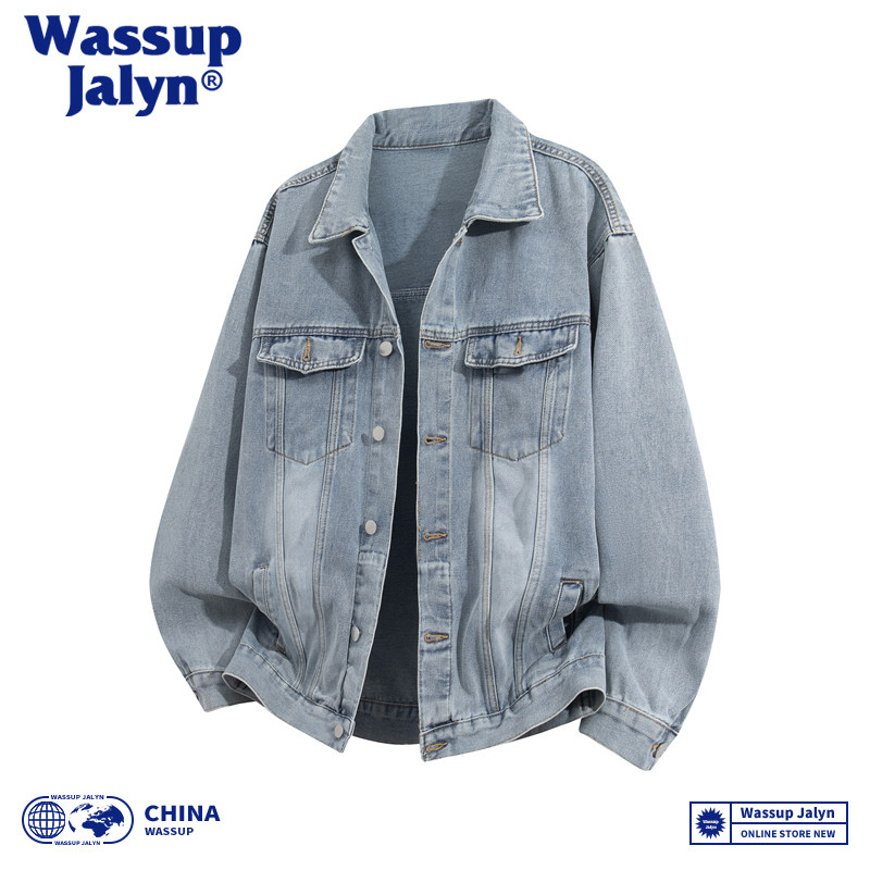 WASSUP JALYN美式复古水洗牛仔外套男士春秋休闲宽松高街工装夹克