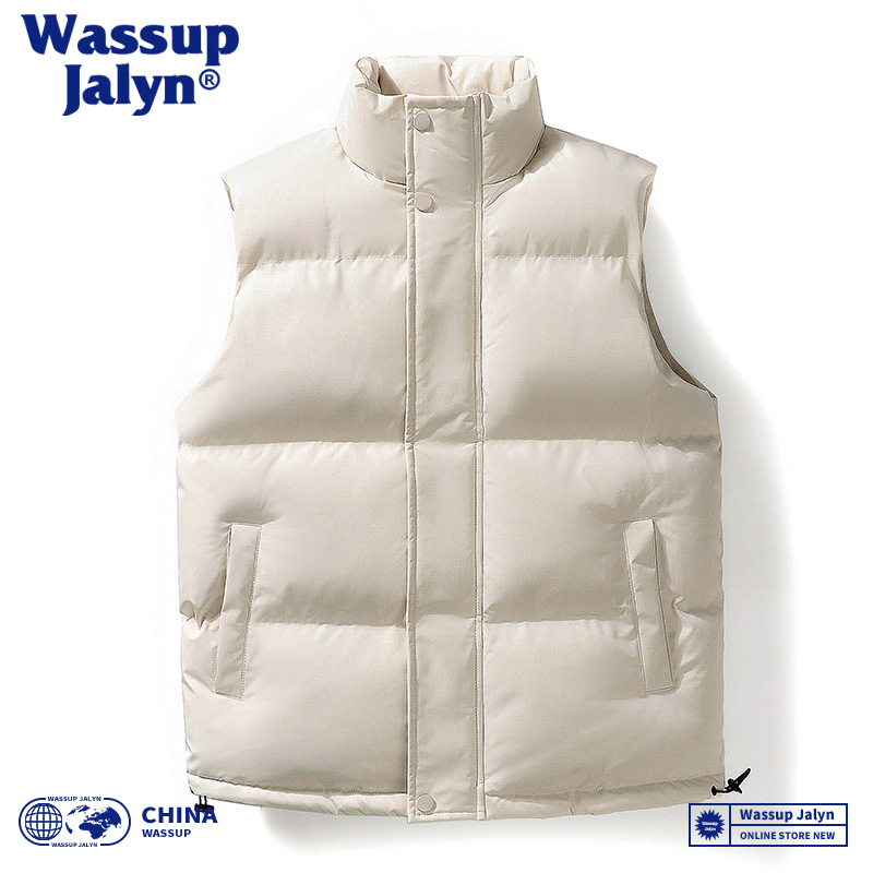 WASSUP JALYN秋冬马甲男士外套羽绒棉搭美式潮流加厚情侣坎肩马夹