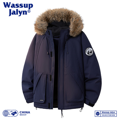 WASSUP JALYN工装毛领座山雕羽绒棉服男女秋冬连帽加厚派克服外套