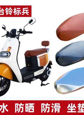 适用台铃标兵EB电动车加长防水座套TDT5308Z卡通仿皮棕座垫套防晒