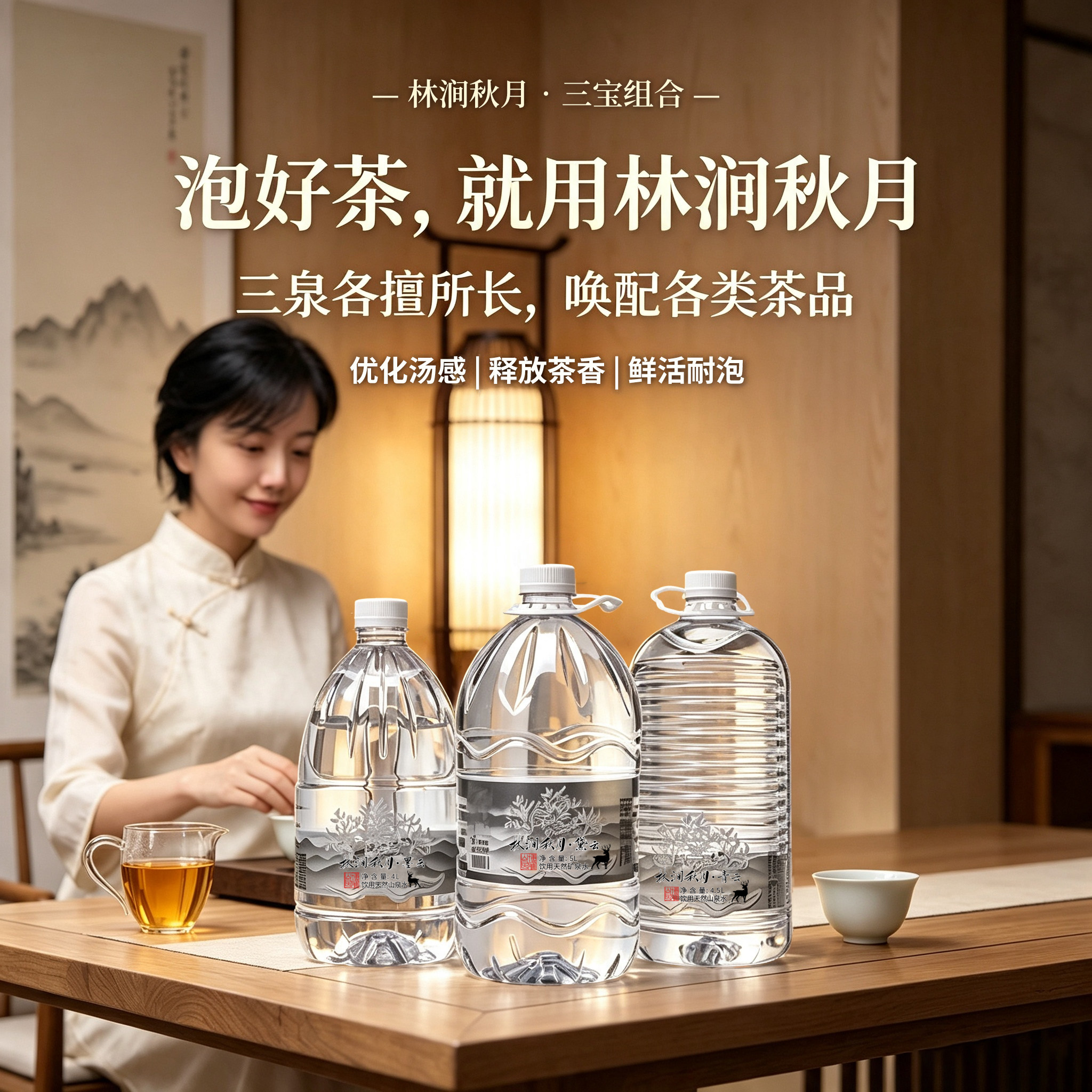 林涧秋月契合六大茶系泡茶水组合