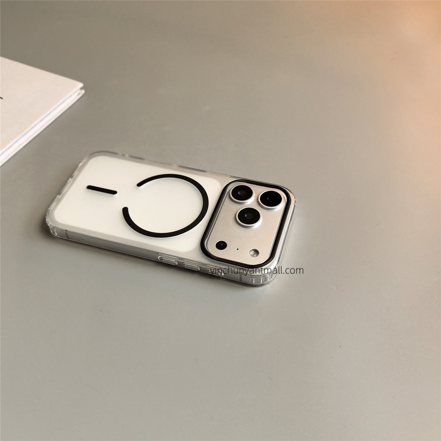 白透细圈磁吸适用苹果17手机壳16Pro透明半软15pro简约16高级感iPhone15防摔14新款17pro全包16promax男女