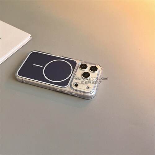 蓝色莱卡磁吸适用苹果17手机壳透明16Pro磨砂15pro简约16高级感iPhone15防摔14新款17Pro全包16promax男女13
