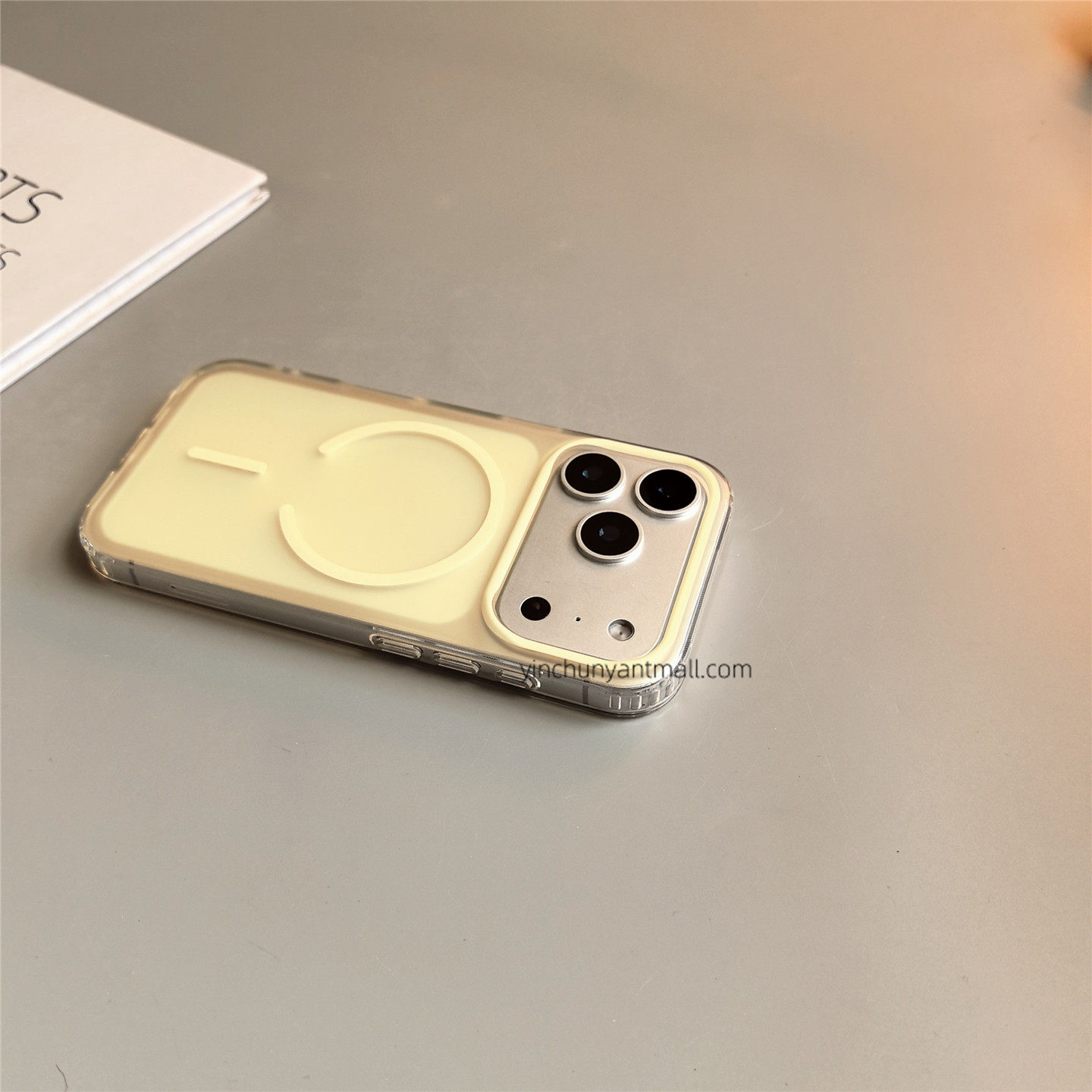 黄色细圈磁吸适用苹果17手机壳16Pro透明半软15pro简约16高级感iPhone15防摔14新款17pro全包16promax男女