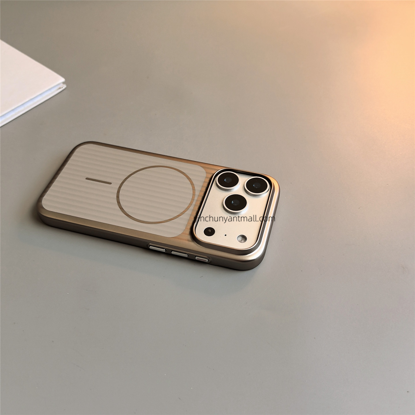 灰色双色钛盾磁吸适用苹果17手机壳16Pro硬15pro简约16高级感iPhone15防摔新款17pro全包16promax男女超火