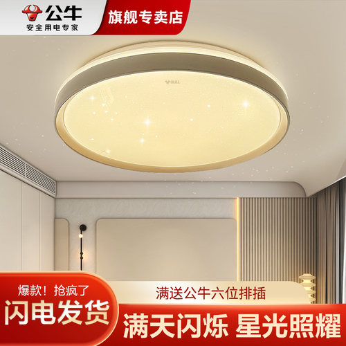 公牛吸顶灯现代简约圆形卧室灯
