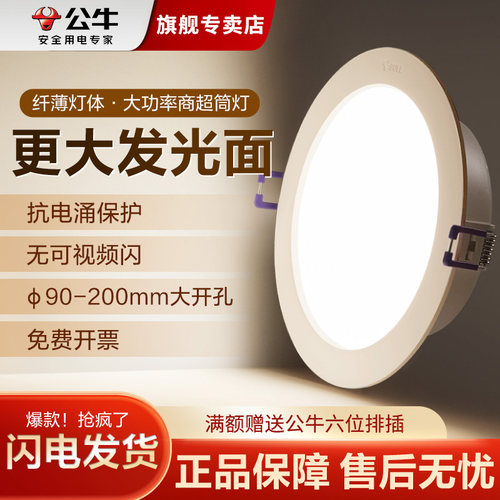 纤薄灯体，大功率筒灯/15000小时寿命