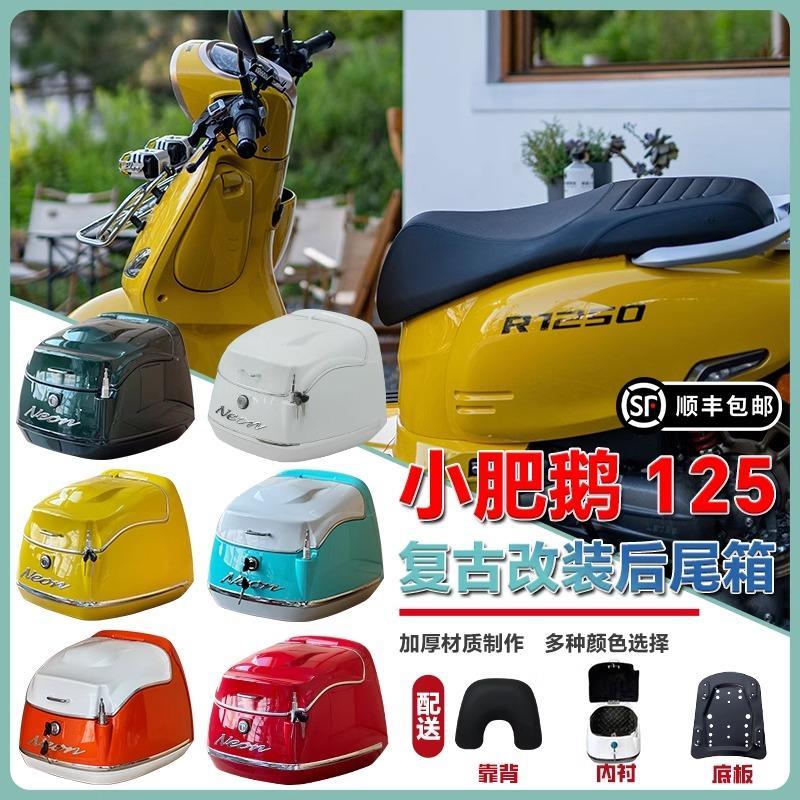 适用猎变霓 小肥鹅125尾箱机车后备箱覆古行李箱载物箱改装Neon