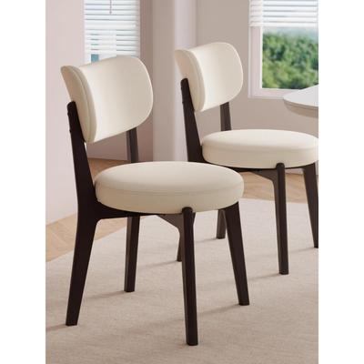 全实木餐椅家用意式中古风轻奢高级感靠背椅子小户型餐厅餐桌椅凳