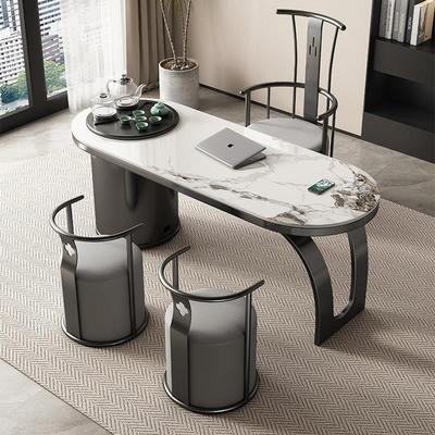 轻奢岩板茶桌椅组合现代简约小户型阳台家用办公室烧水壶茶几一体