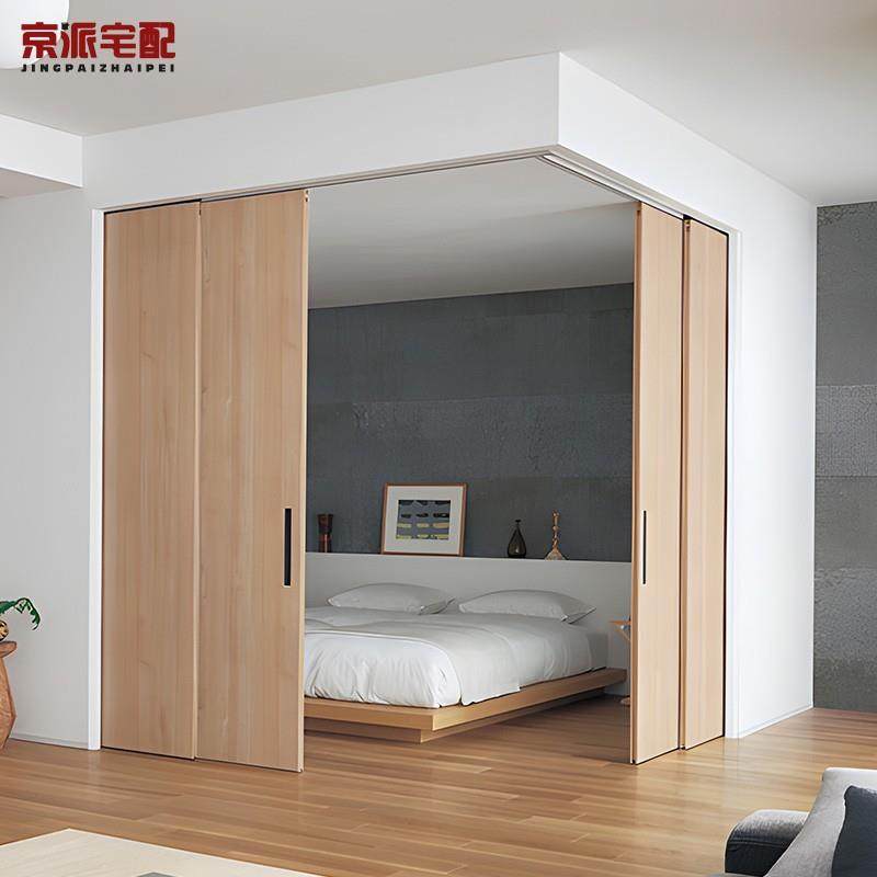 三联动推拉门口袋门客厅卧室阳台移门厨房吊轨门无轨折叠门隔断门