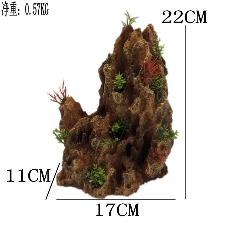 包邮鱼缸仿真造景装饰双面假山仿松皮石多种造型石头大小规格可选