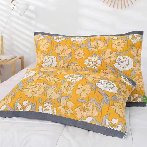 【低价处理】黄花朵枕巾一对装双面用枕巾枕头巾【尺寸52cm*78cm