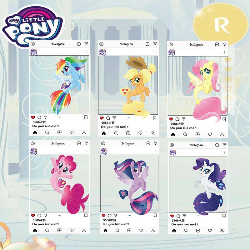 卡通少女心小马宝莉人鱼透卡亚克力高颜值拍照朋友闺蜜装饰礼物