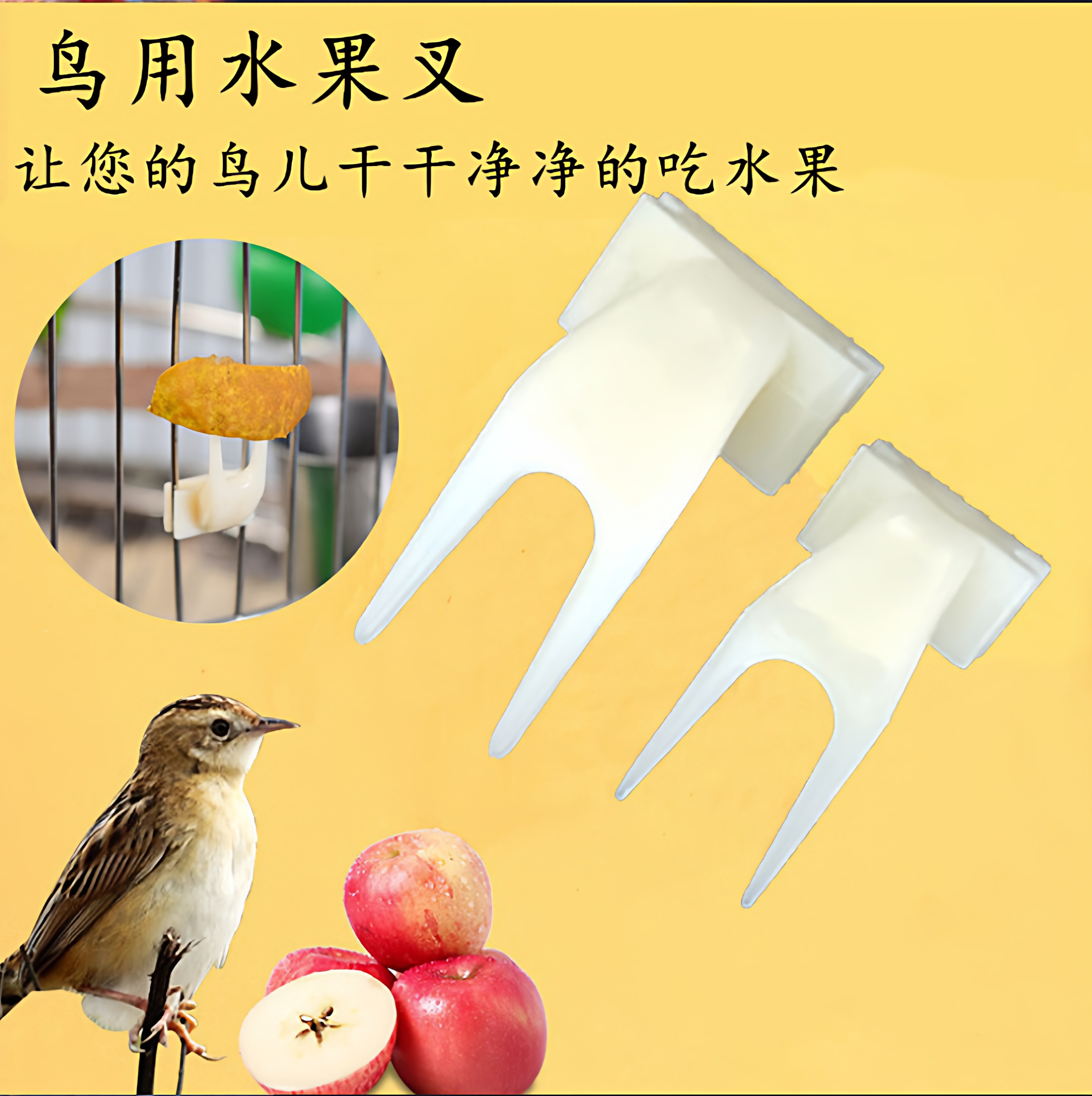 鹦鹉鸟用塑料叉子喂食器