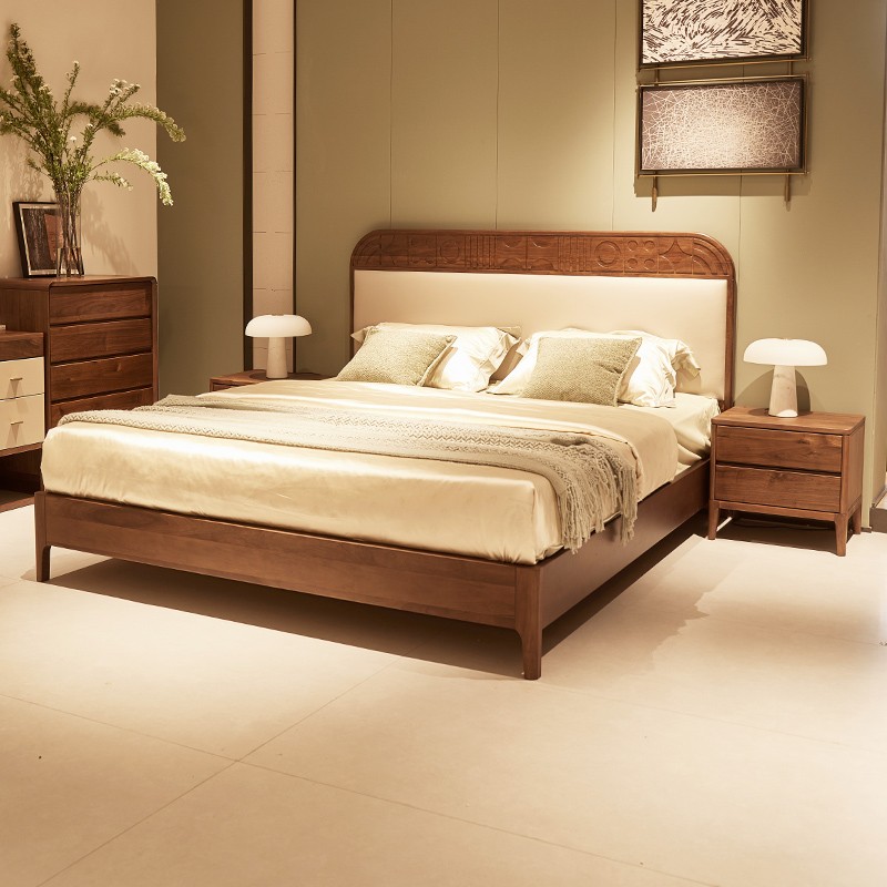 新中式榫卯架构实木床