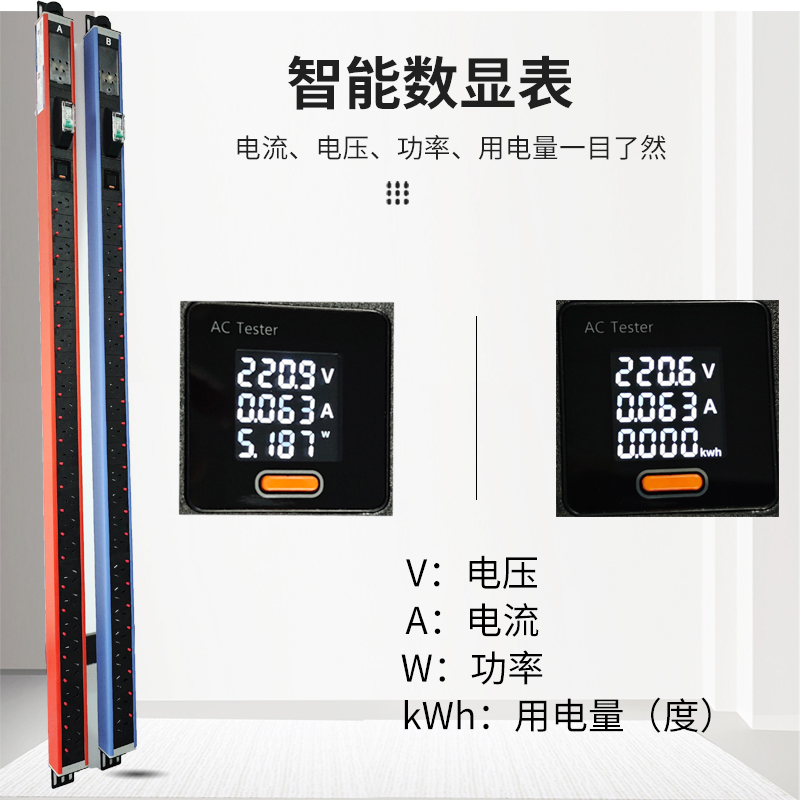 购旺大功率18位国标插座带电流表