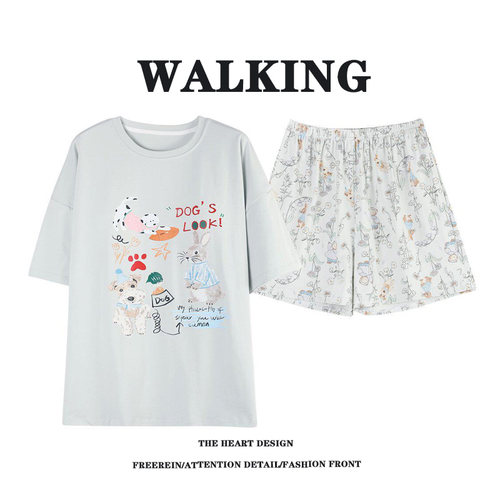 全棉睡衣女士夏季100%纯棉