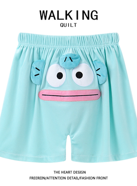 WALKING 睡裤女夏季纯棉薄款宽松短裤丑鱼小飞象松紧裤夏天居家裤