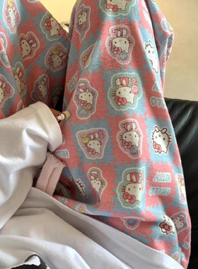 WALKING凯蒂猫纯棉睡裤少女可爱2025年春秋季新款家居长裤可外穿