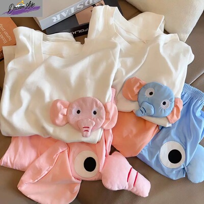 搞怪大象裤情侣短袖短裤家居服