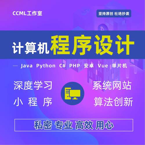 计算机程序设计java代码编写网站python系统定制vue网页制作项目