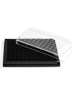 LABSELECT 11514 96孔细胞培养板,黑色框,透明平底,带盖 替代康宁3603 48块/箱