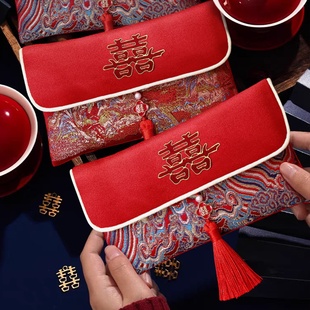 红包结婚专用2026新款高档布艺喜包婚礼喜事改口费万元喜字利是封