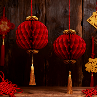 新年灯笼挂饰2026马年新款过年春节布置卧室壁挂蜂窝挂件房门装饰