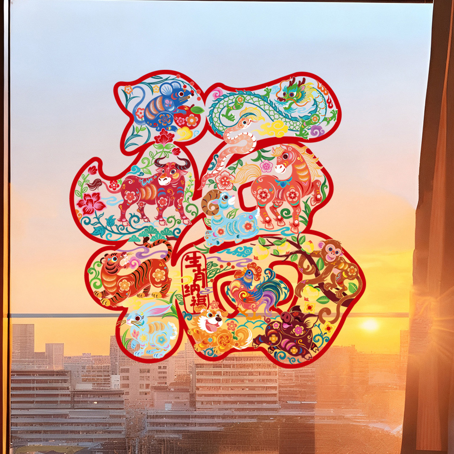 2026马年窗花静电贴蔚县剪纸玻璃贴福娃福字店面橱窗新年装饰贴纸,节庆用品/礼品,福字/窗花/窗贴,淘宝优惠券,粉丝福利购,淘宝优惠卷