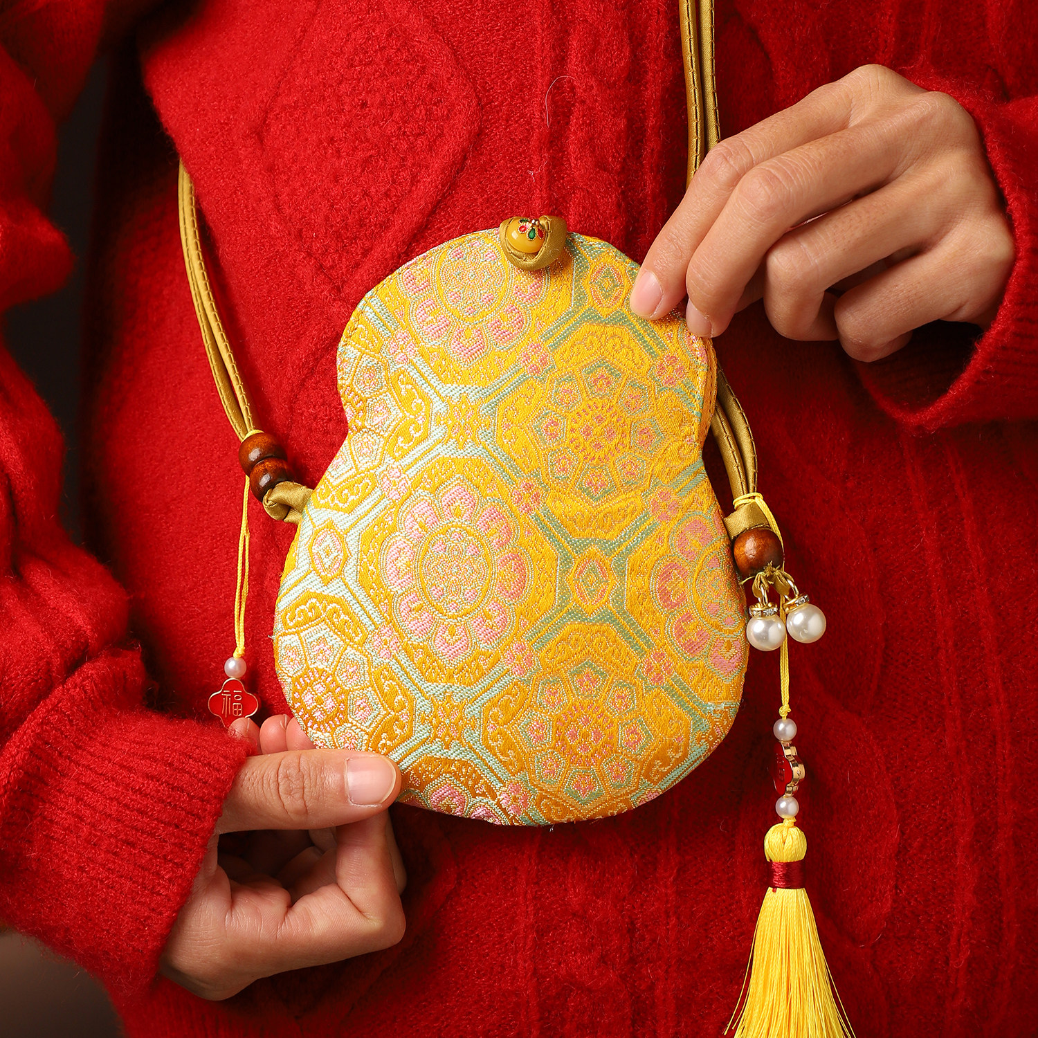 葫芦零钱包新宋锦中国风女刺绣手机包便携式钥匙包斜跨包手作包包,节庆用品/礼品,创意零钱包,淘宝优惠券,粉丝福利购,淘宝优惠卷