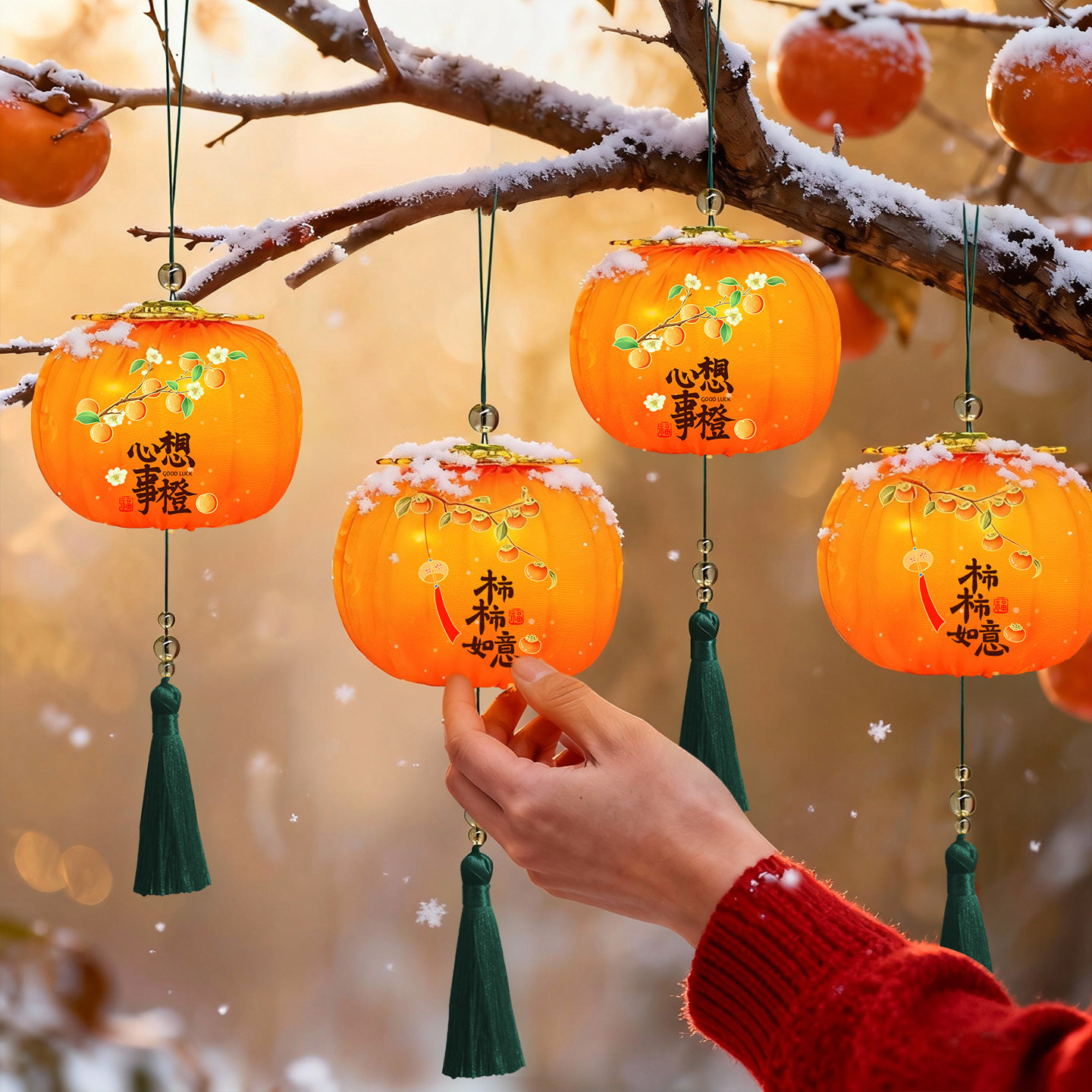 新年装饰挂件2026发光小灯笼挂饰